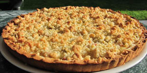 Tarte crumble Pomme Rhubarbe